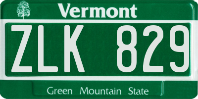 VT license plate ZLK829