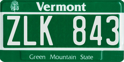 VT license plate ZLK843
