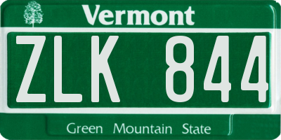 VT license plate ZLK844