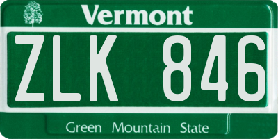 VT license plate ZLK846