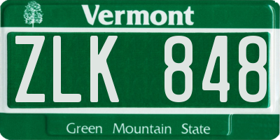 VT license plate ZLK848