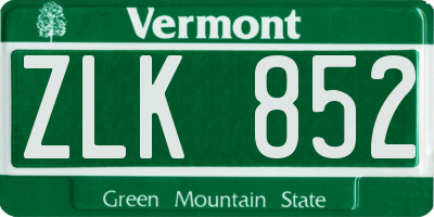 VT license plate ZLK852