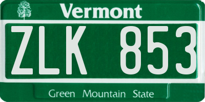 VT license plate ZLK853