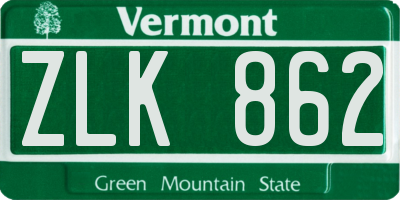 VT license plate ZLK862