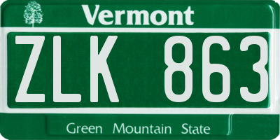 VT license plate ZLK863