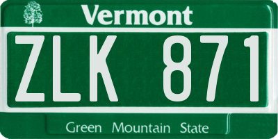 VT license plate ZLK871