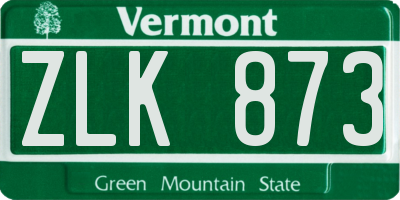 VT license plate ZLK873