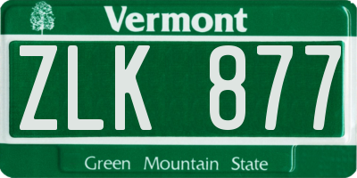 VT license plate ZLK877
