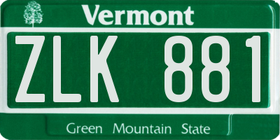 VT license plate ZLK881
