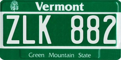 VT license plate ZLK882