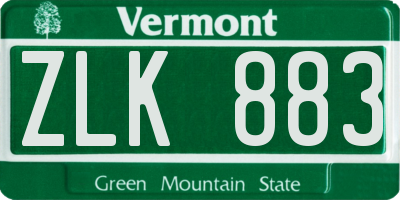 VT license plate ZLK883