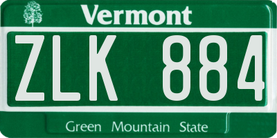 VT license plate ZLK884