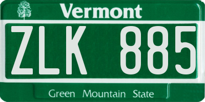 VT license plate ZLK885