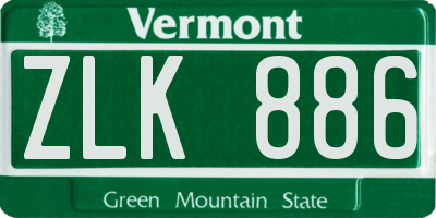 VT license plate ZLK886