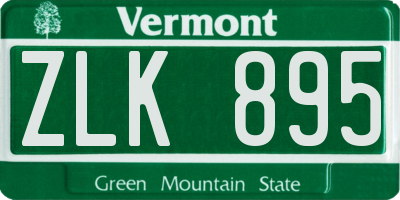 VT license plate ZLK895