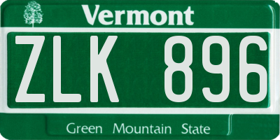 VT license plate ZLK896