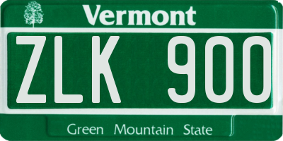 VT license plate ZLK900