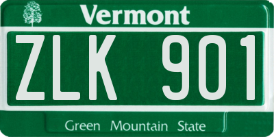 VT license plate ZLK901