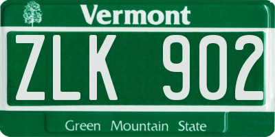 VT license plate ZLK902