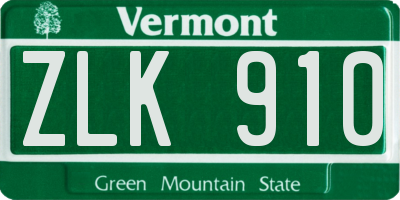 VT license plate ZLK910