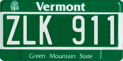 VT license plate ZLK911