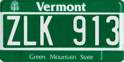 VT license plate ZLK913