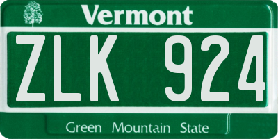 VT license plate ZLK924