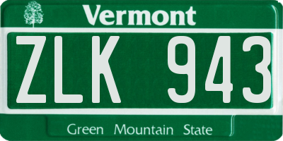 VT license plate ZLK943