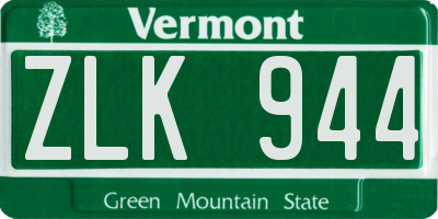 VT license plate ZLK944