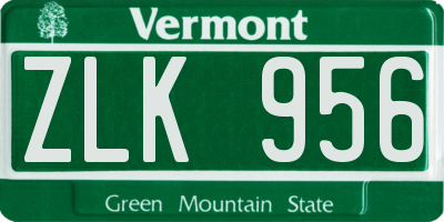VT license plate ZLK956
