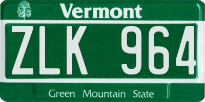 VT license plate ZLK964