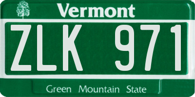VT license plate ZLK971
