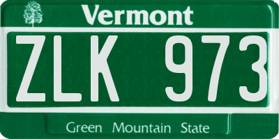 VT license plate ZLK973