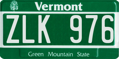 VT license plate ZLK976