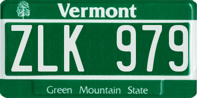 VT license plate ZLK979