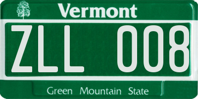 VT license plate ZLL008
