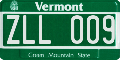 VT license plate ZLL009