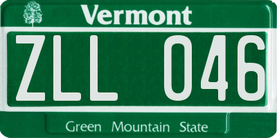 VT license plate ZLL046