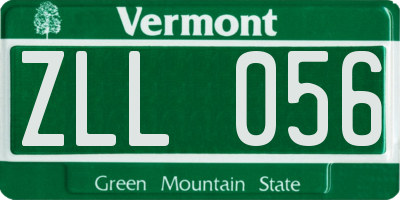 VT license plate ZLL056