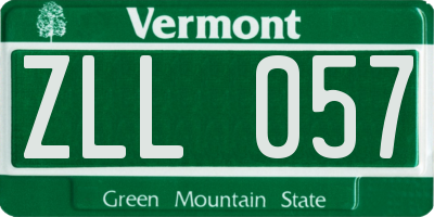 VT license plate ZLL057