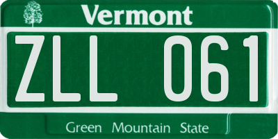 VT license plate ZLL061