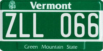 VT license plate ZLL066