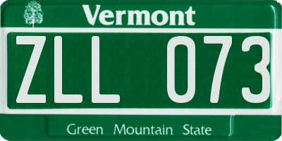 VT license plate ZLL073