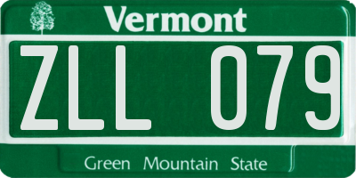 VT license plate ZLL079