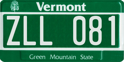 VT license plate ZLL081