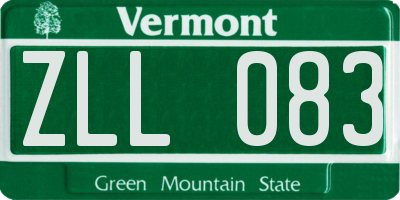 VT license plate ZLL083