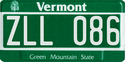 VT license plate ZLL086