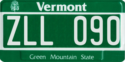 VT license plate ZLL090
