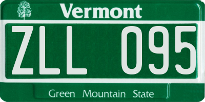 VT license plate ZLL095