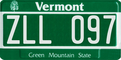VT license plate ZLL097